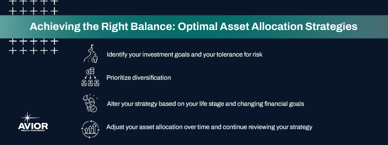 Key takeaways:
Identify your investment goals and your tolerance for risk
Prioritize diversification
Alter your strategy based on your life stage and changing financial goals
Adjust your asset allocation over time and continue reviewing your strategy
