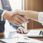 two people handshake