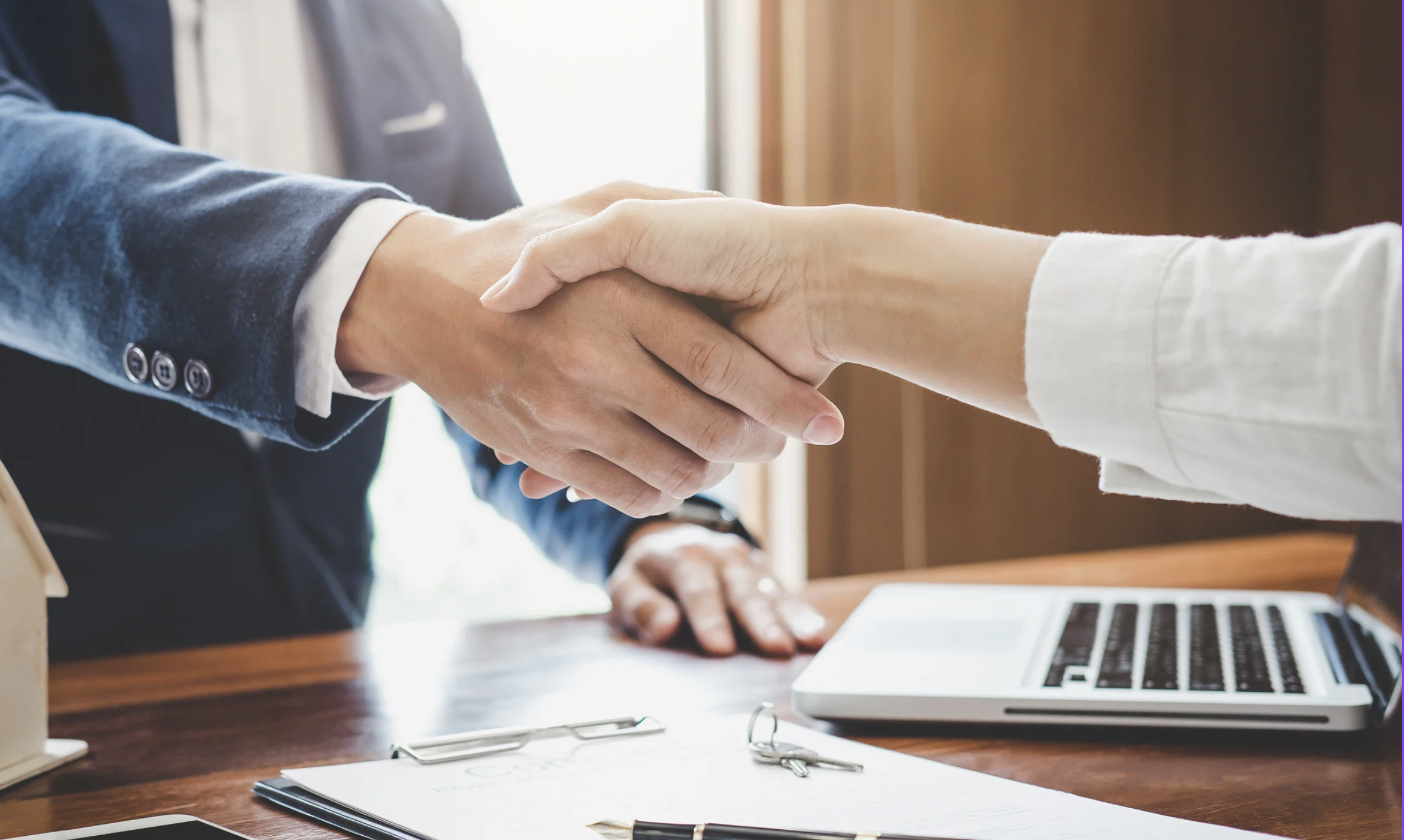 two people handshake